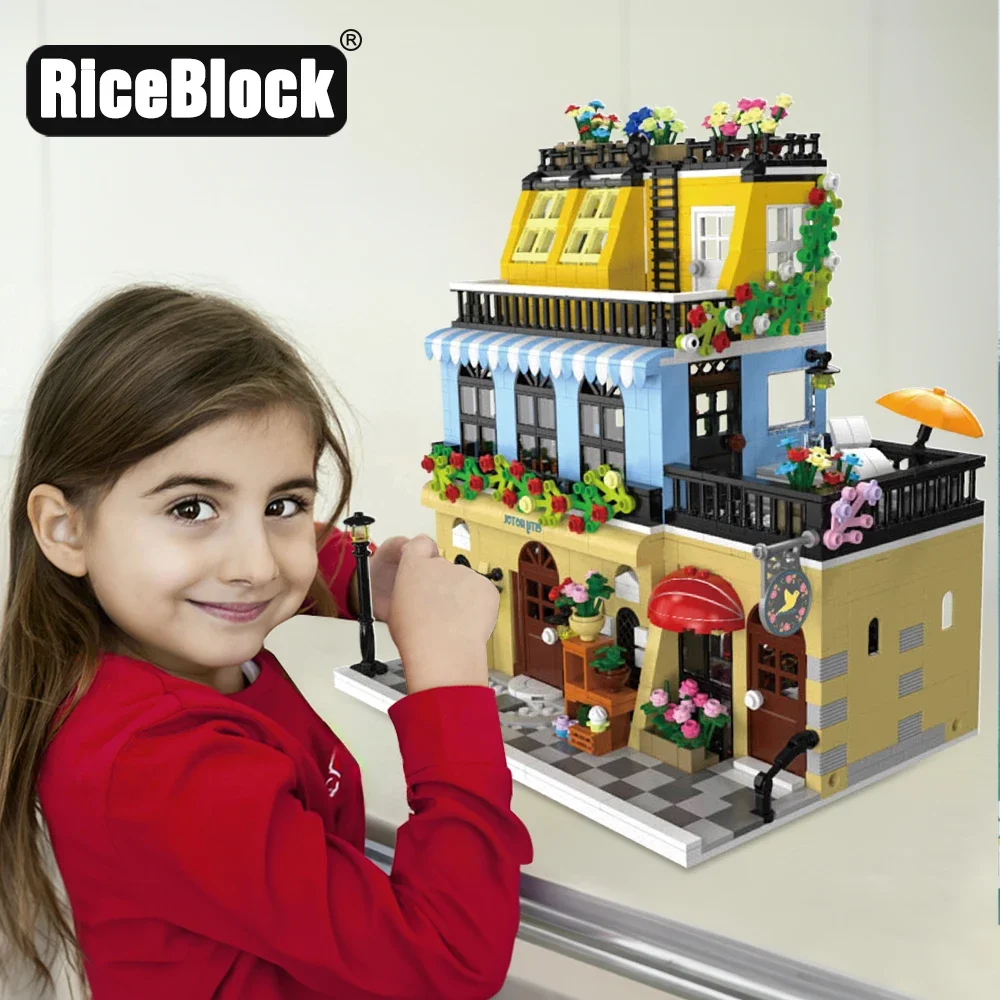 City Hotel Building Block ชุด LED,ก่อสร้าง House Building ของขวัญของเล่นสําหรับวัยรุ่นผู้ใหญ่อายุ 14,MINI อิฐ 1464pcs