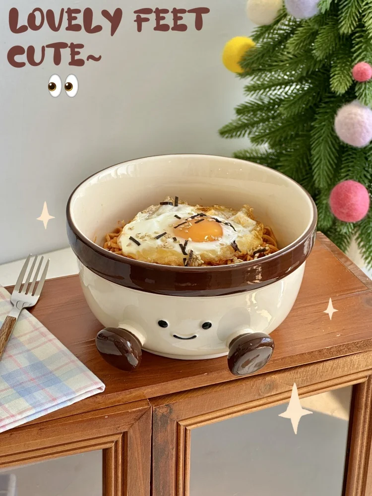 

Cute Cerc Soup Bowl Large Capaci Underglaze Color Instant Noodles Bowl Convenient for Home Student Dormi Use