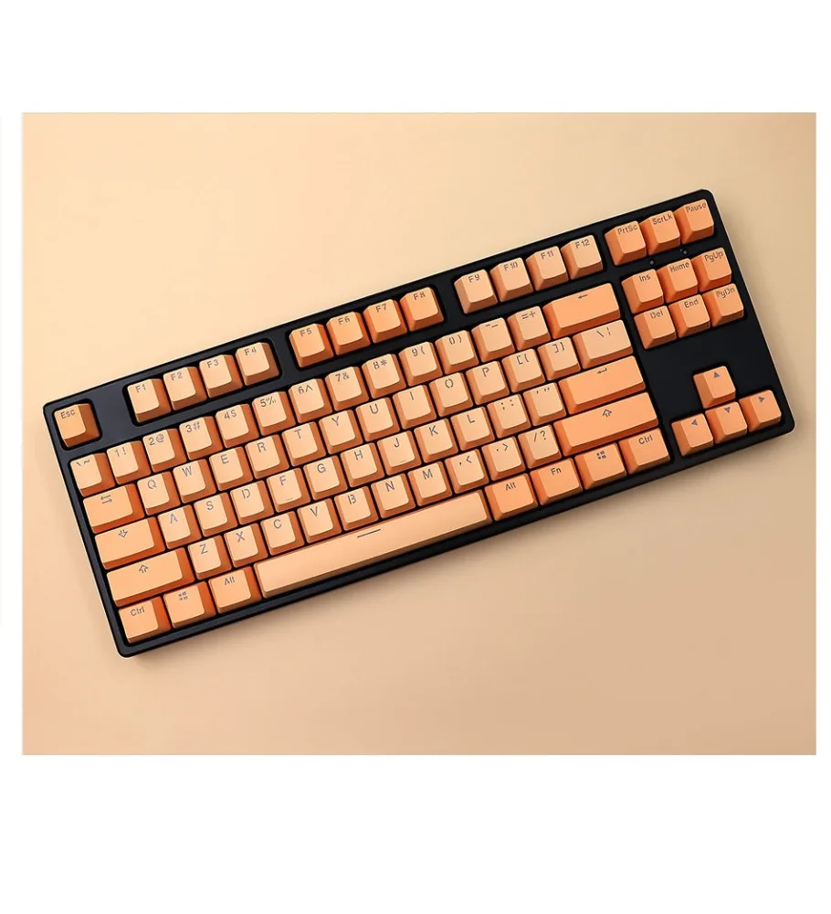 OEM high orange personalized keycap two-color light transmission PBT 124 key adaptation 61 87 104 108, etc