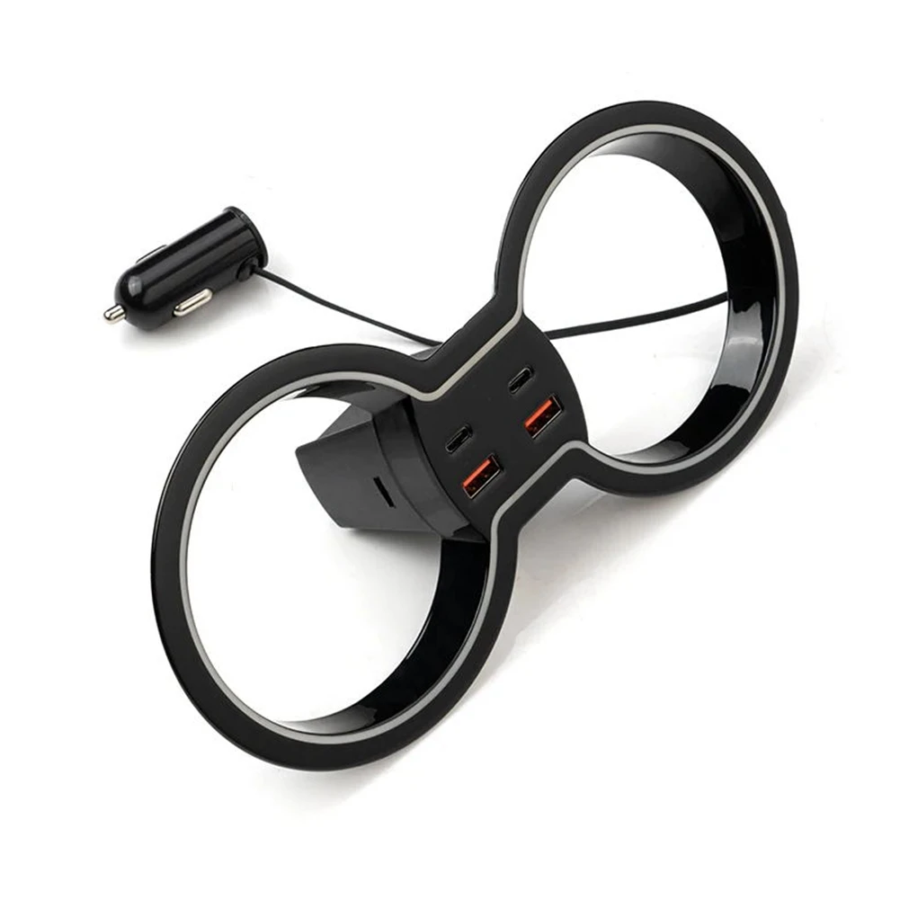 Compatible Car Water Cup Holder Ambient Light for 11th 2021-2024 Hatchback Central Control Fast Charging Expansion Dock