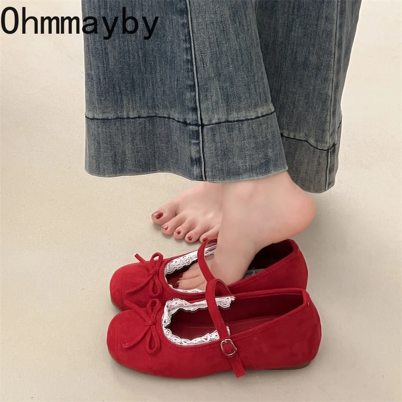 2026 New Spring Internal Elevation Women Mary Jane Shoes Fashion Shallow Butterfly-knot Shoes Ladies Comfort Women's Shoes