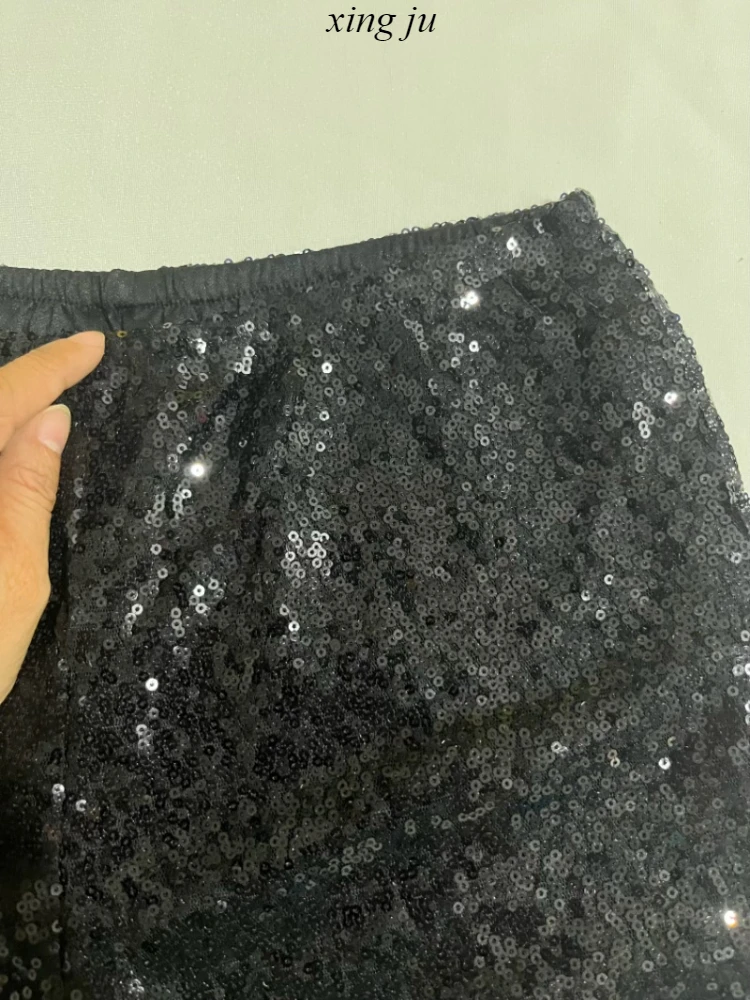 Kpop Jazz danse vêtements discothèque femmes chanteur scène Costumes noir brillant paillettes Shorts Festivals rue Performance Rave Wear