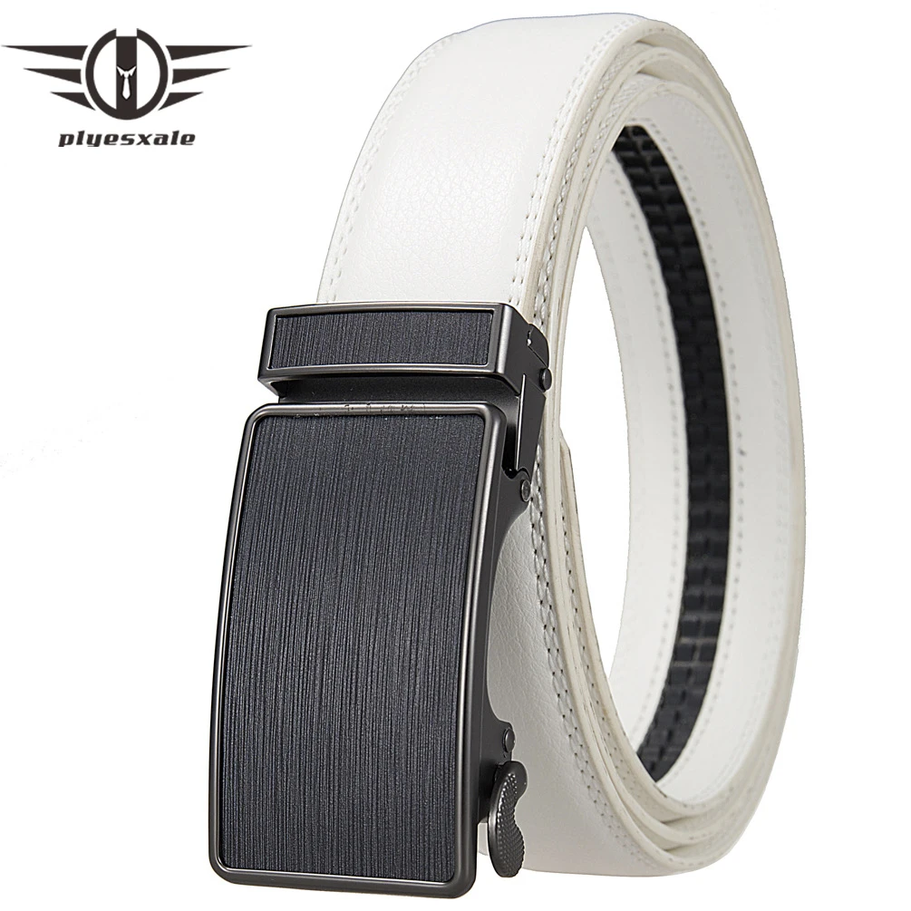 

Plyesxale New Mens Good Leather Belt Business Formal Real Cowhide Leather High Quality Automatic Buckle Belts For Man B1349