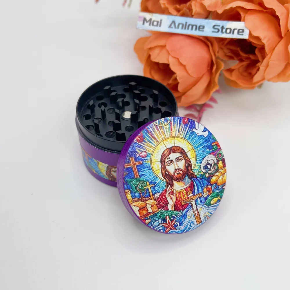 2inch Jesus Herb Grinder Metal Mill Spice Manual 4-layer Pestle Mortar Salt Pepper Tobacco Grass Grinder Smok Cigarette Tool