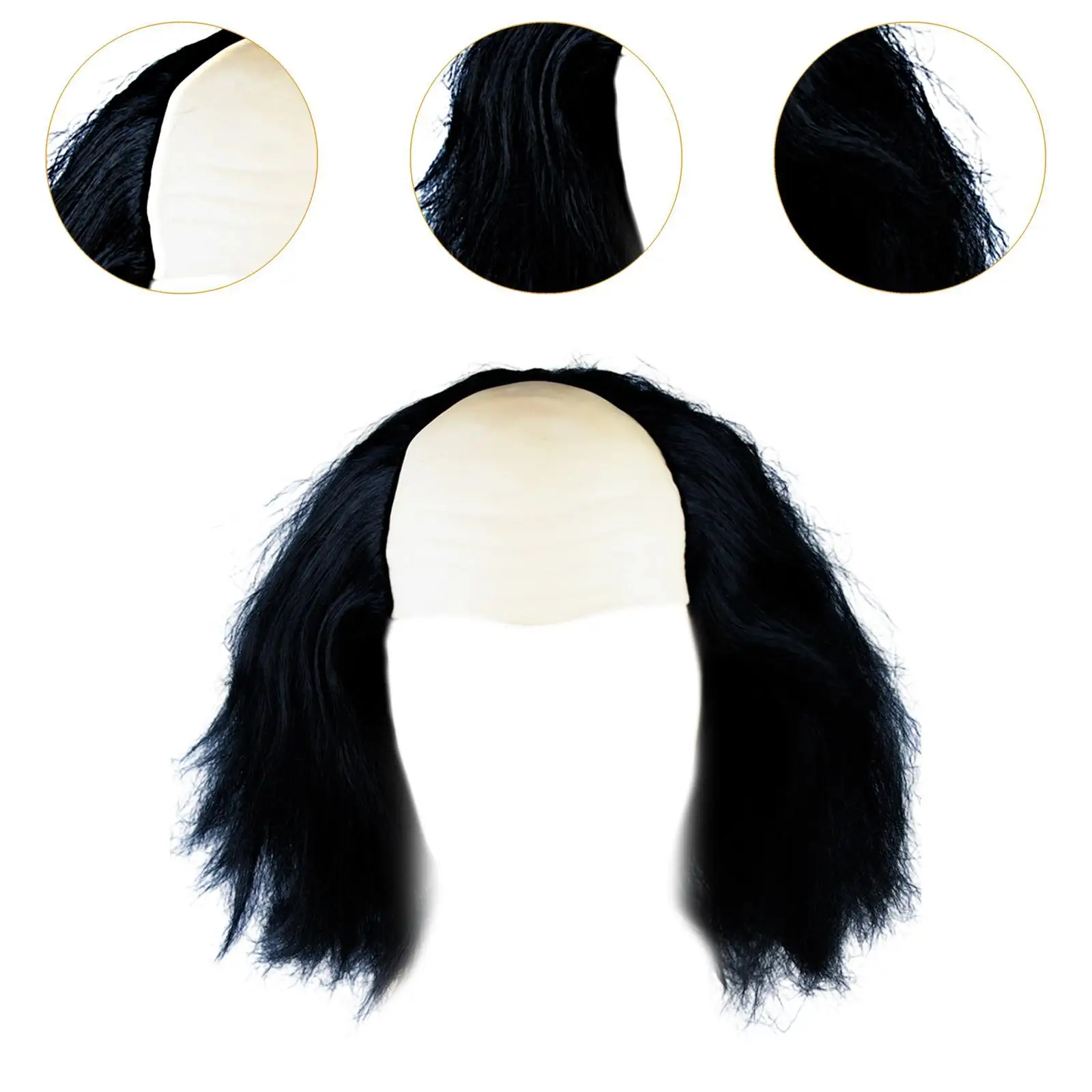 Peruka dla starszego mężczyzny, łysa, wygodna, obwód głowy 58 cm, akcesorium do kostiumu na anime cosplay, upominki na imprezy tematyczne.