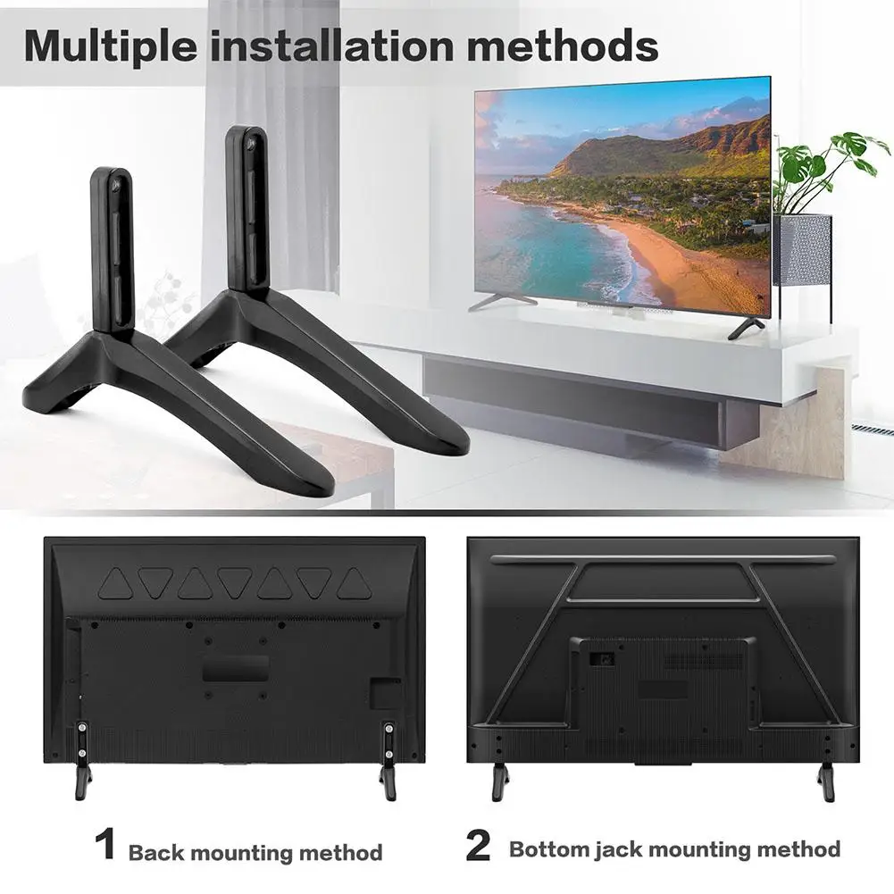 Universal 1Pair Metal TV Legs With Mounting Tools TV Base Pedestal Feet TV Stand Mount Table Holes Distance 2.16in/5.5cm