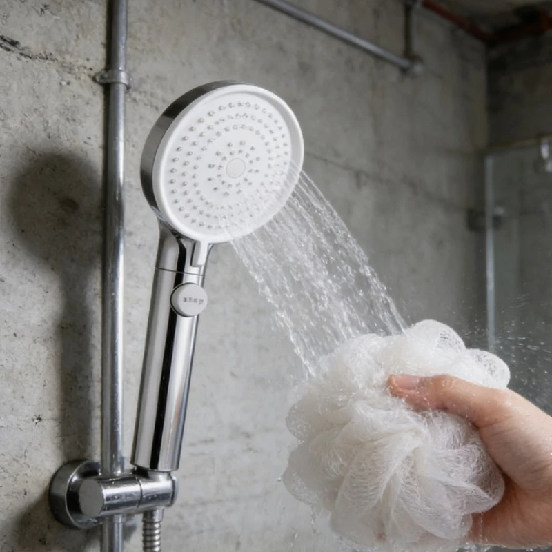 1 Pieza de Cabezal de Ducha, Juego de Ducha para Baño, Cabezal de Ducha de Mano de Alta Presión con Soporte y Manguera, Flujo de Agua Ajustable