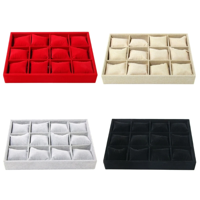 Watch Presentation Tray Jewelry Display Tray with Pillows Wristwatch