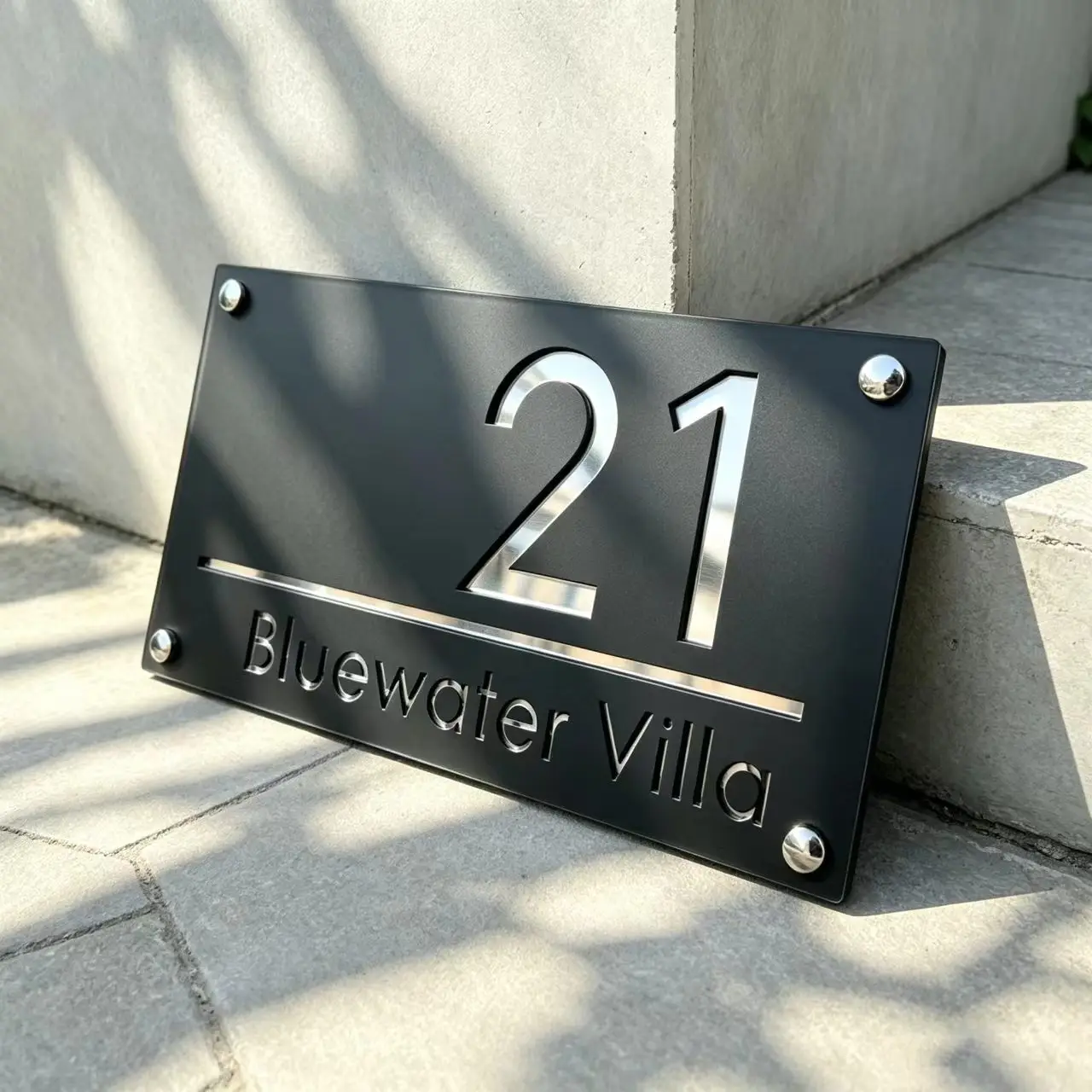 Custom Acrylic Door Number Signs, 3D Laser-Cut Acrylic Street Numbers, Personalized Door Number Signs with Street Names