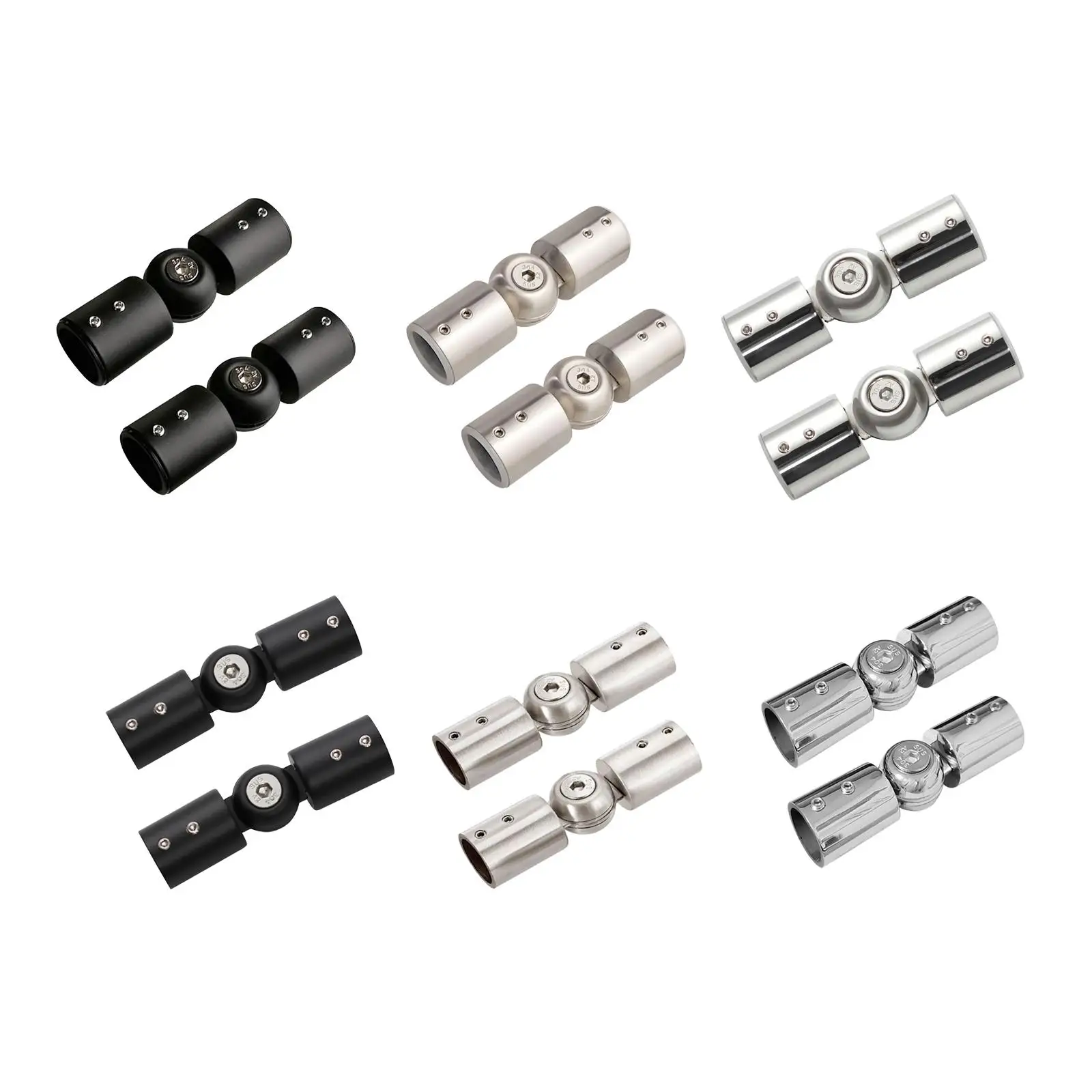 Adjustable Stainless Steel Curtain Rod Corner Connector for Bay Window