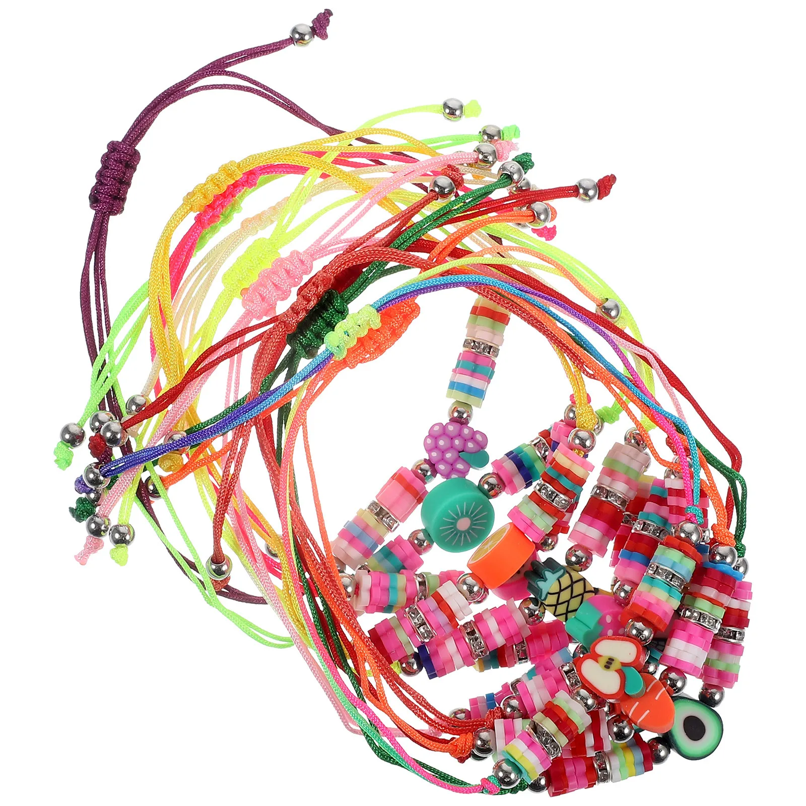 12 قطعة من الأساور المطرزة للنساء، تصميم فاكهة أنيق، سوار ساحر قابل للتكديس، خفيف الوزن ومريح، ملابس يومية جمالية