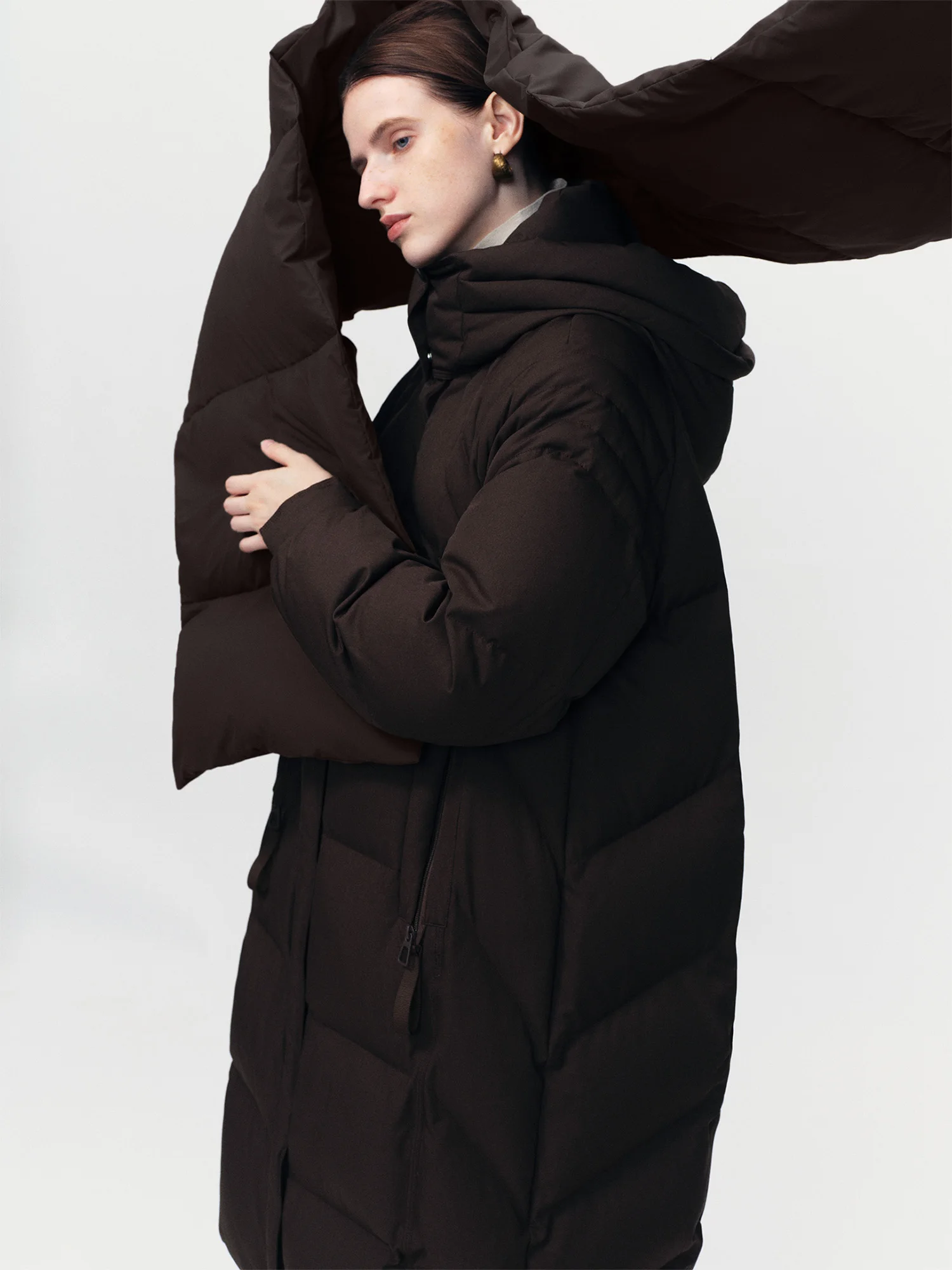 ZIQIAO LightWarm Petite Women's Long Standing Collar Down Jacket 90% White Goose Down Winter Coat 2025 Winter New Arrival Coats