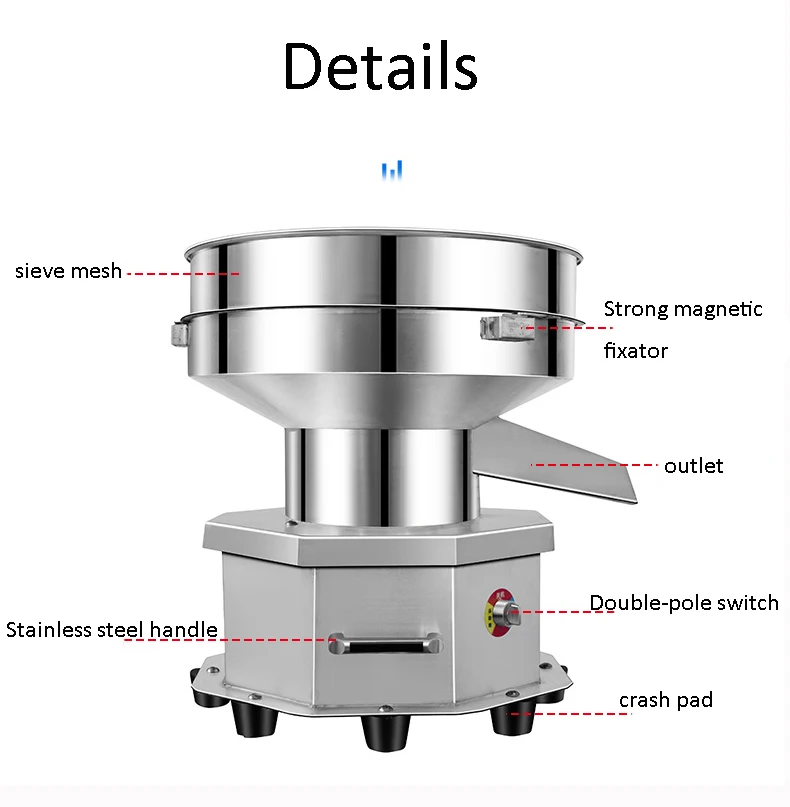 Hot Sale Vibrating Screen Small Stainless Steel Sieving Machine New Arrival Popular Powder Sieve Flour Electric Sifting Machine