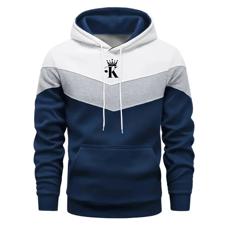 الخريف الشتاء الرجال هوديس الطباعة بلوزات ثلاثية الألوان عادية في الهواء الطلق الرياضة الركض ملابس رجالي عالية الجودة الشارع القمم