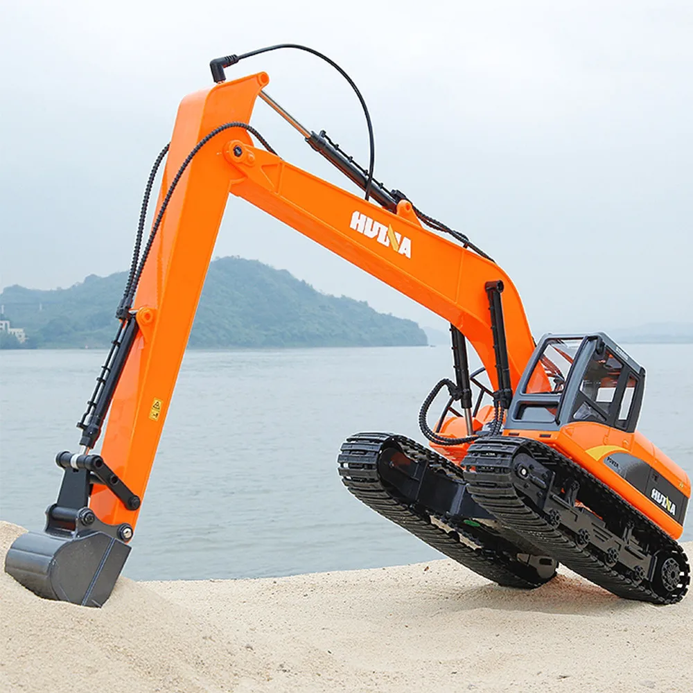 Huina 551 1:14 Scale Alloy Professional Long Arm Rc Excavator Caterpillar Truck Remote Control Car Engineering Vehicle Toy Boy