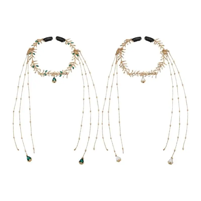 

31BB Adjustable Crystal Face Chain Headpiece Lightweight Hair Decoration For Gatherings