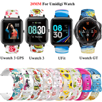 20MMSilicone Bracelet Correa For Umidigi Uwatch 3 GPS GT Smart Watch Strap Wristband For Umidigi UFit Watchband Band Accessories