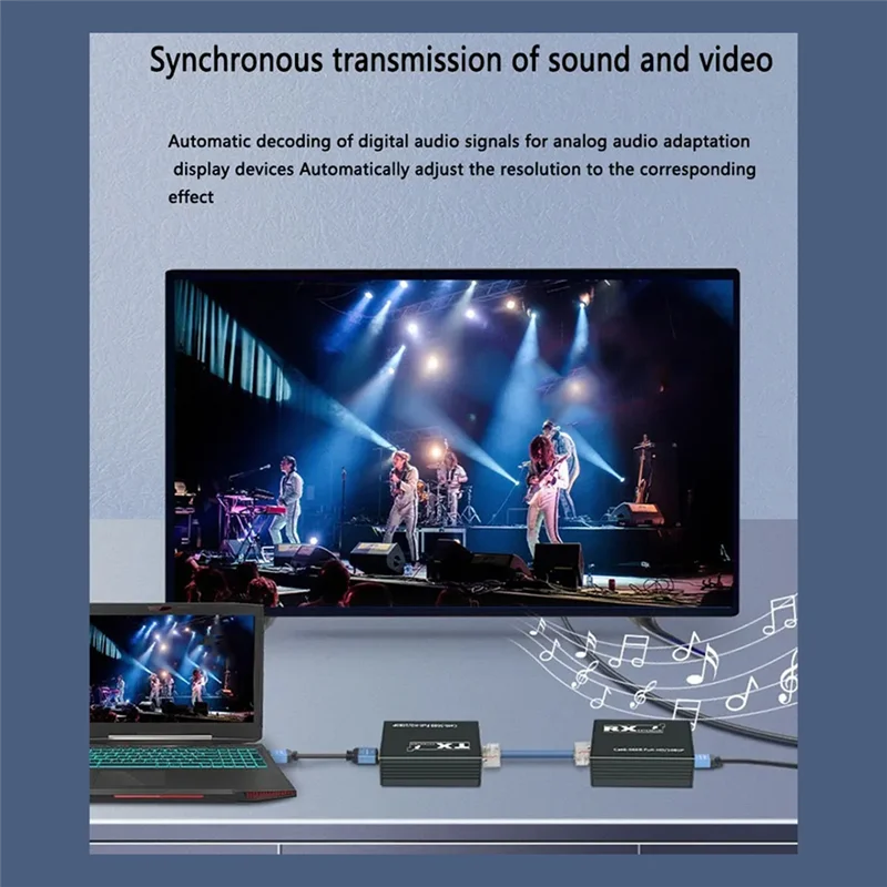 AT82-USB Cat6 Cat7 RJ45 이더넷을 통한 연장기 30M - 호환 1080P PC-TV 비디오 오디오 변환기 송수신기
