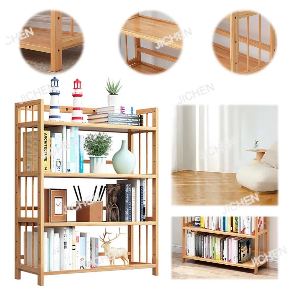 

XHX 4-уровневая бамбуковая полка, полки для хранения большой емкости, многофункциональная отдельно стоящая стойка для хранения для ванной комнаты, кухни, гостиной