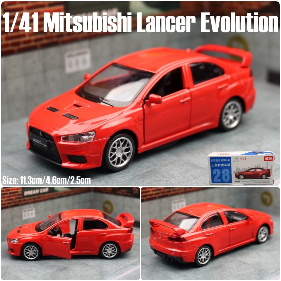 1/41 mitsubishi lancer evolução evo x modelo de carro de brinquedo