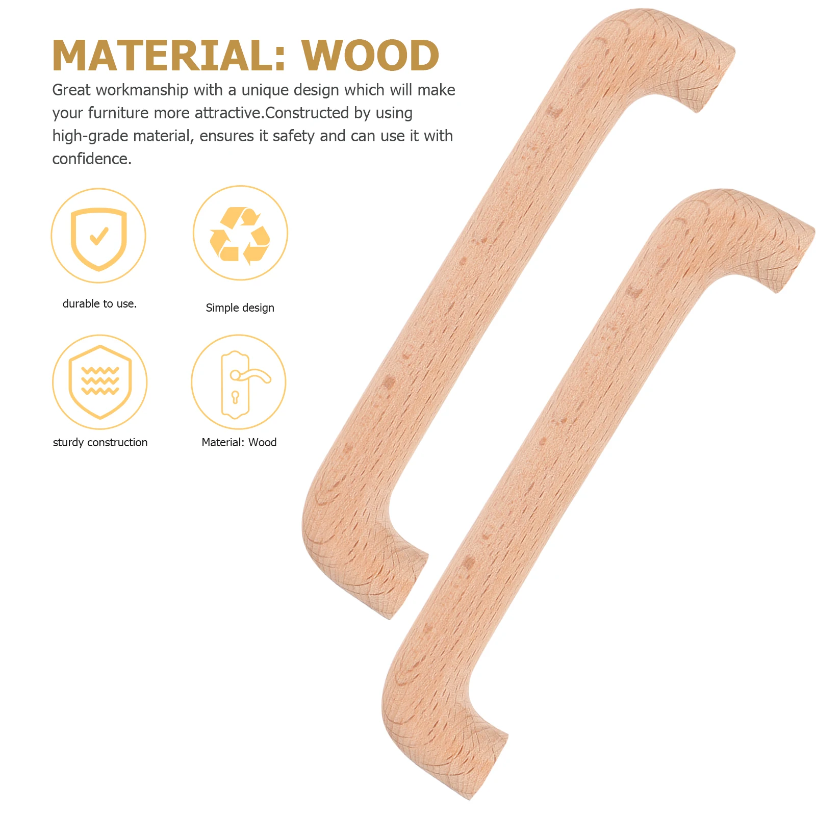 

8pcs Wooden Door Cabinet Pulls Drawer Handles Rustic Style Retro Look Modern Simple Design Comfortable Practical