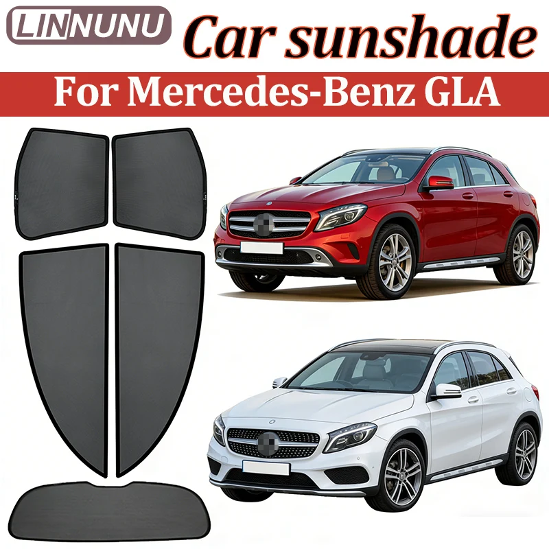

LINNUNU For Mercedes Benz GLA 200 220 400d Magenetic Car Sunshade Windshield Mesh Curtain Side Window UV protection accessories