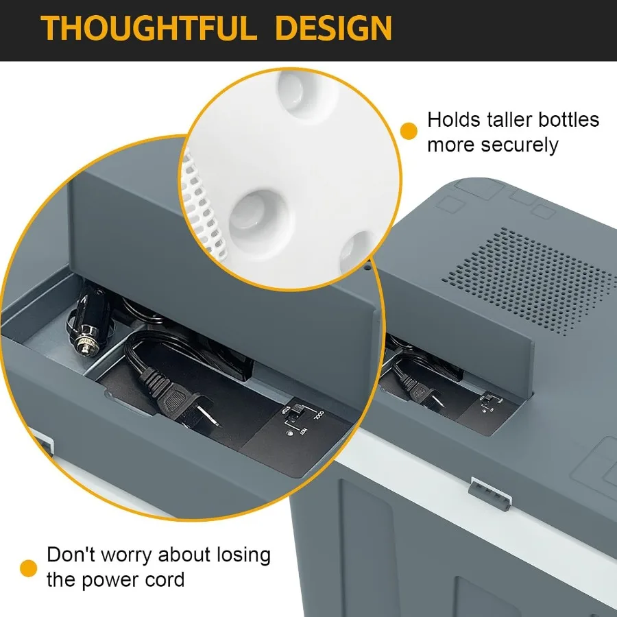 مبرد سيارة كهربائية 12 فولت مع مقبض عجلات للاستخدام المحمول في المركبات RVs للتخييم والسفر 48 كوارت 45 لتر ثنائي الوضع #3