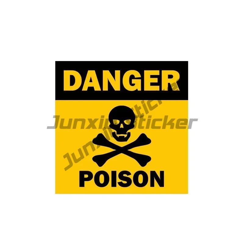 

Personality Warning Skull Funny Car Stickers Toxic Danger Vinyl Decal Seat Stickers Decal Exterior Accessories PVC