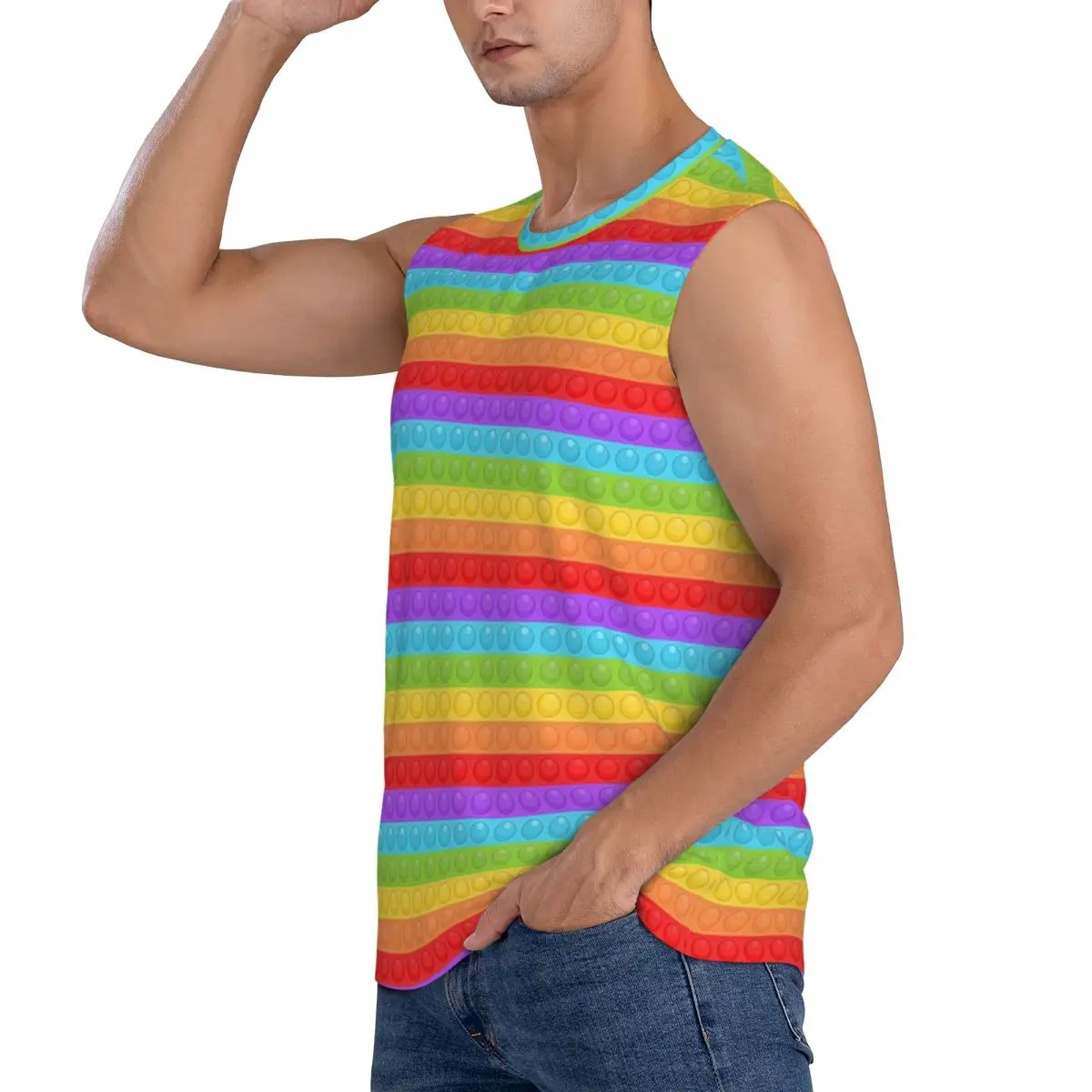 Premium Vector Pop It Seamless Pattern Men Sleeveless Tank Tops Quick Dry Breathable Gym Fitness Running Summer Sport Vest