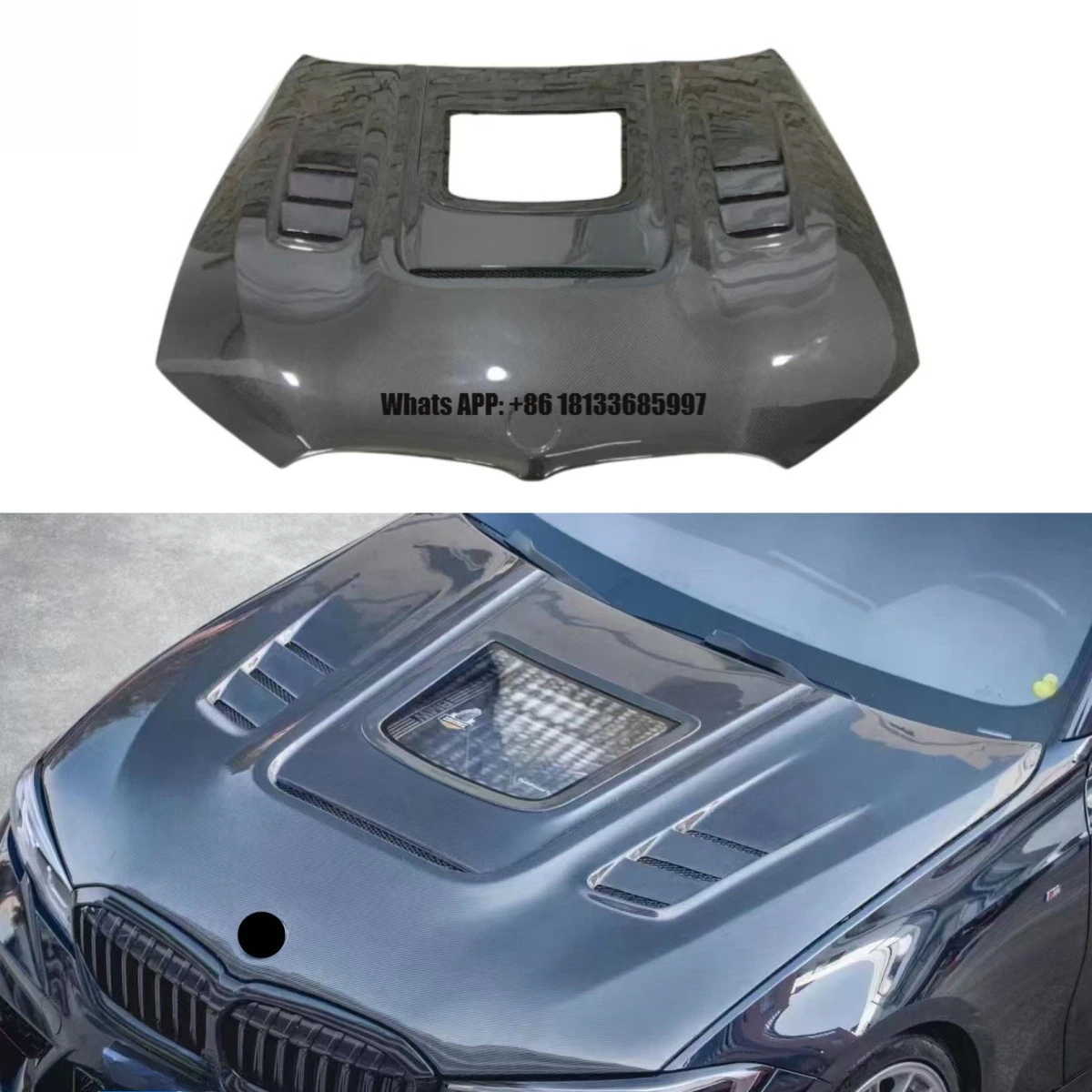 

CMST Style Carbon Fiber Engine Hood Cover for BMW 3 Series G20 G21 M340i 2019-2025 Transparent Engine Bonnet Lid Body Kit