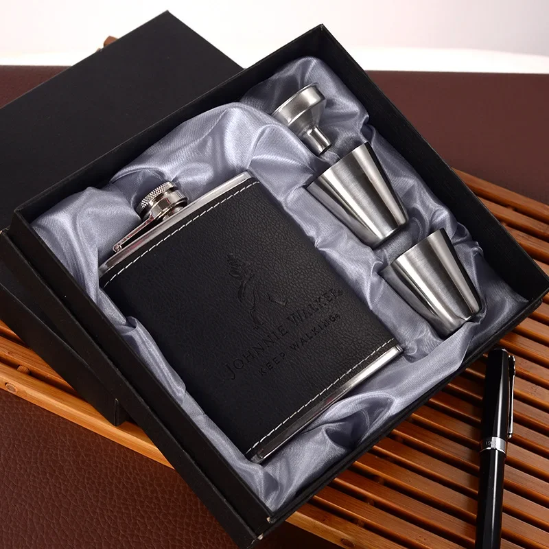 8oz Outdoors Portable Pocket Hip Flask Stainless Steel Whisky Flask Drink Alcohol Container Gift Box Vodka Drinking Bottle Tools