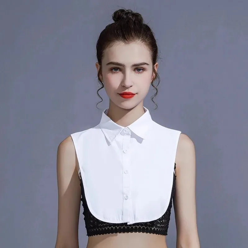 

Женский белый искусственный воротник, универсальный съемный воротник рубашки для свитера, толстовки с капюшоном, многослойный декоративный воротник, весна-осень