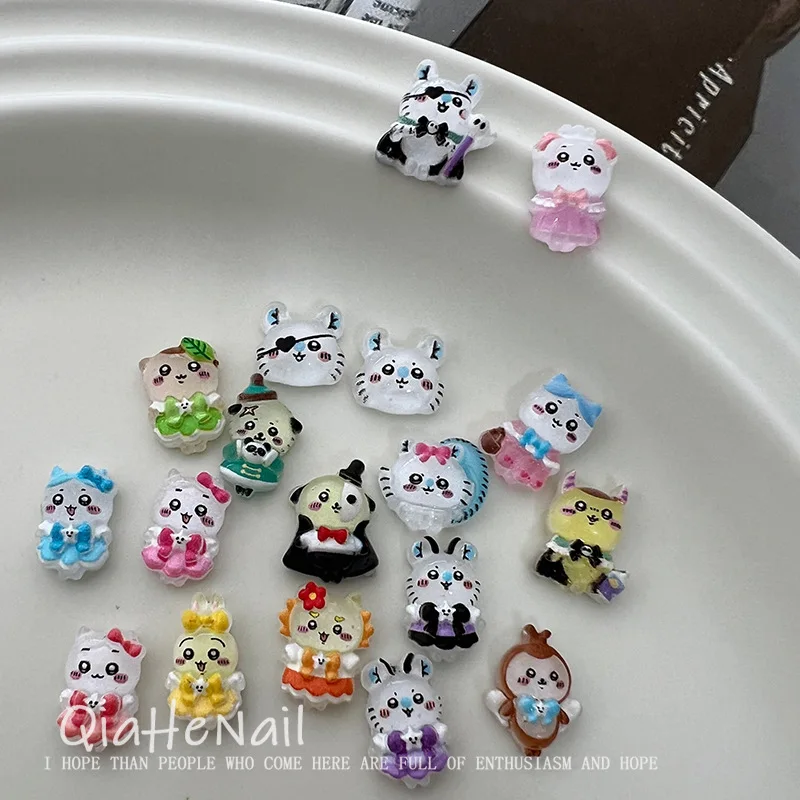 20pcs Cute chiikawa Hachiware Usagi mini cartoon nail charms resin DIY nail decoration nail art jewelry