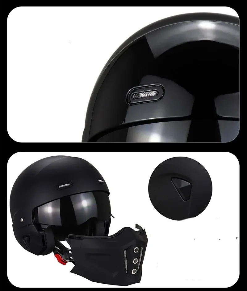 Come With 2 Lens Motorcycle Scorpion Helmet Moto Modular Male Retro  Capacete Casco Cruiser Half Tactical Cap DOT Approved CE