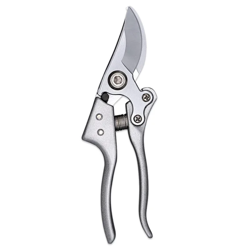 8 Inch Carbon Steel Blade Aluminum Alloy Handle Silver Bird-bill Pruning Shear Household Fruit Tree Shears Branch Garden Scissor