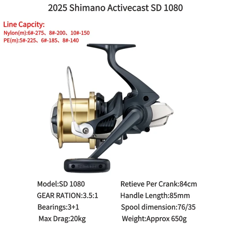 2025 Shimano Activecast Surfcast Fishing Reel Thin Lines Standard