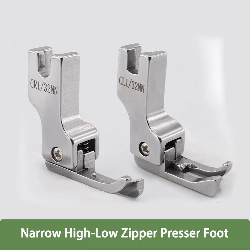 Premium All-Steel Reversible Zipper Foot 0.1/0.2mm Edge Guide for Computerized Lockstitch Sewing Machine CL1/16/32NN