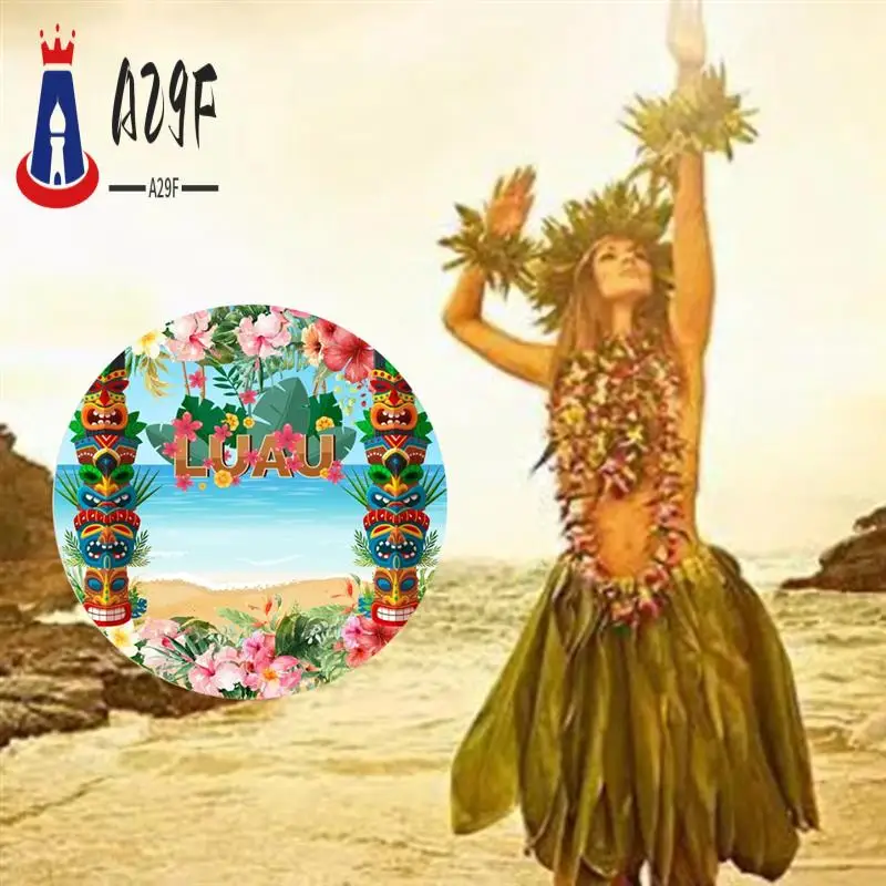 

A29F-100Cm Diameter Hawaiian Skateboarding Beach Party Supplies Round Curtain Background Cloth Photo Photography Props