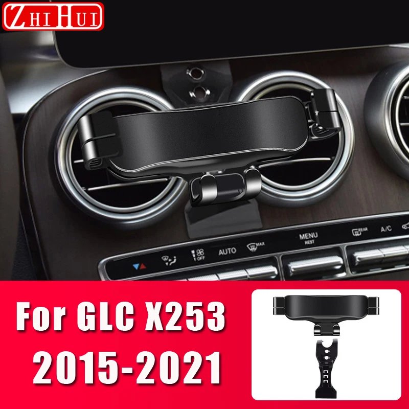 

Car Styling Mobile Phone Holder For Mercedes Benz GLC X253 2015-2021 Air Vent Mount Bracket Gravity Bracket Stand