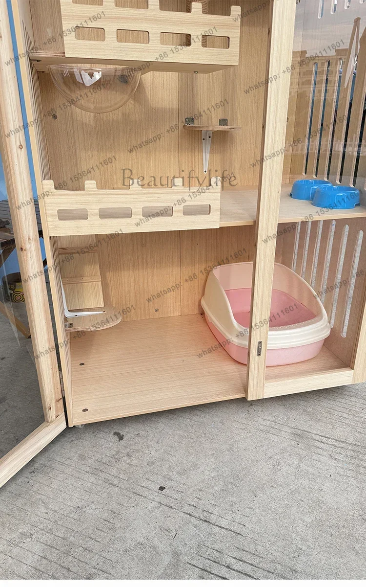 Solid Wood Cat Nest Cat Villa Space Capsule Cat Cage Pet Cage Display Cabinet
