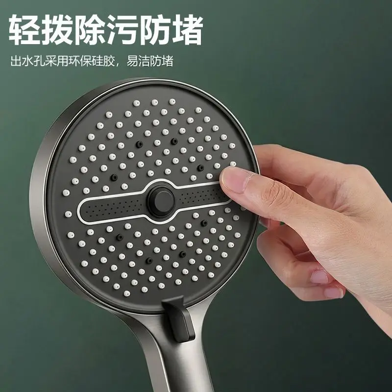 Bathroom Shower Faucet Set with Copper Body and Three Functions for Easy Cleaning and Scale Removal