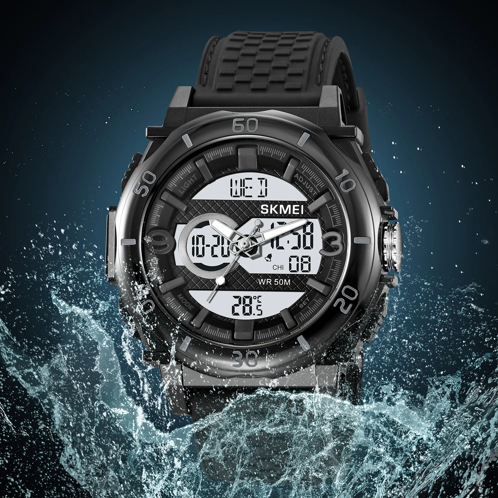 SKMEI 2098 Clock reloj hombre Fashion Digital Sport Watches Mens Multifunctional thermometer Countdown Calendar Men Wristwatch