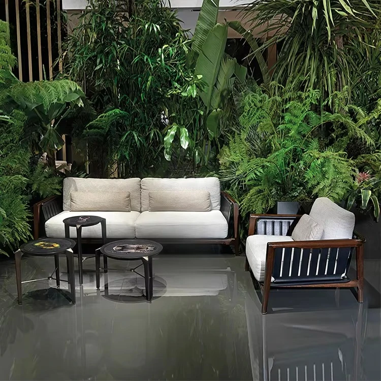 yl-Italian Design Garden Furniture Outdoor Sectional Sofa Set Latest High Quality Teak Wood Garden Outdoor Sofa-