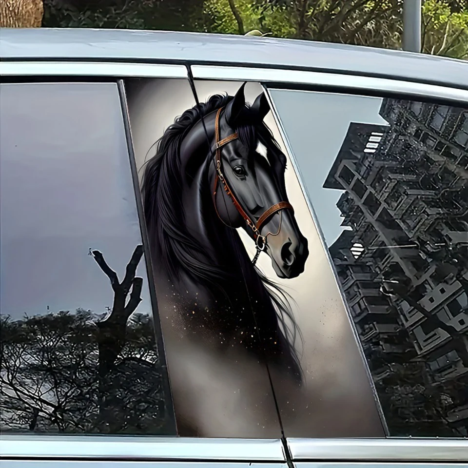 

Horse Design Car Doors Livery Pillar Decal Sticker Wrap B-Pillar Trim Sticker for Vehicles Decor SX-1