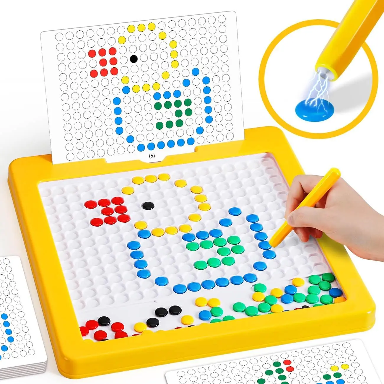 Magnetic Drawing Board Toys for Kids Montessori Educational Sensory Toys Magnet Doodle Board with Dot Beads Traveling Toy Gift