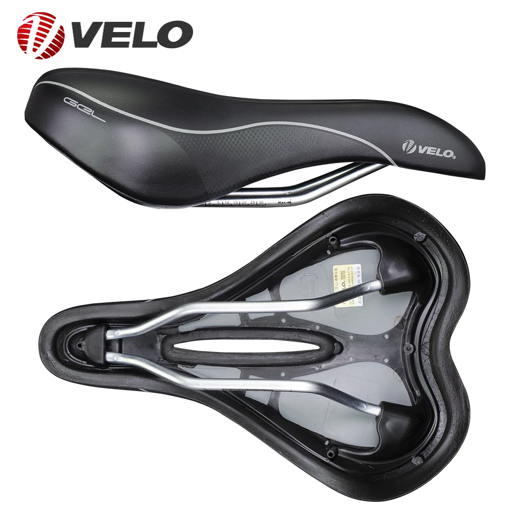 VELO VL-3362 Silica Gel PU Thicken Zone Cut Hollow Breathable Comfortable Road Bike MTB Bicycle Saddle Cushion Cycling Parts