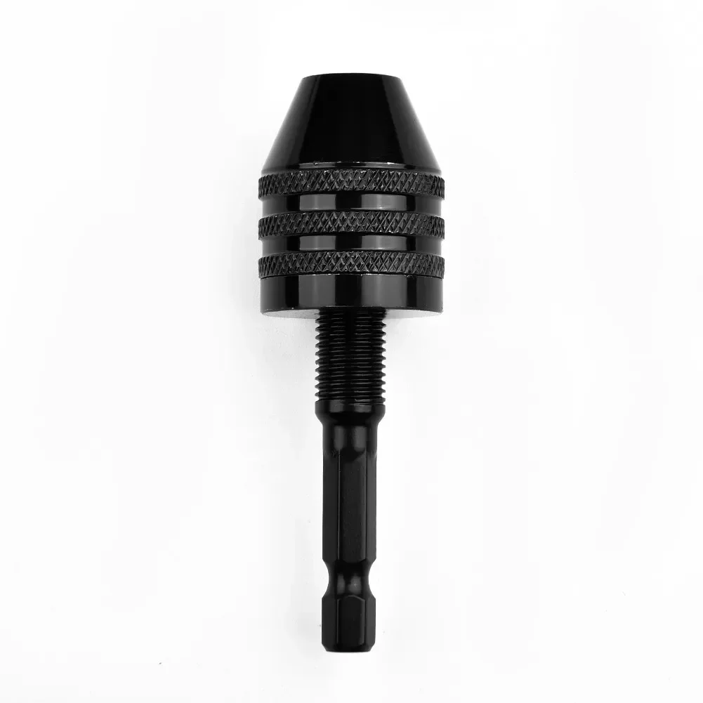1/4in Chuck Keyless Drill Bit Hex Shank Adapter Converter Chuck Conversion For Self-Tighten Electric Drill Driver Aluminum Alloy