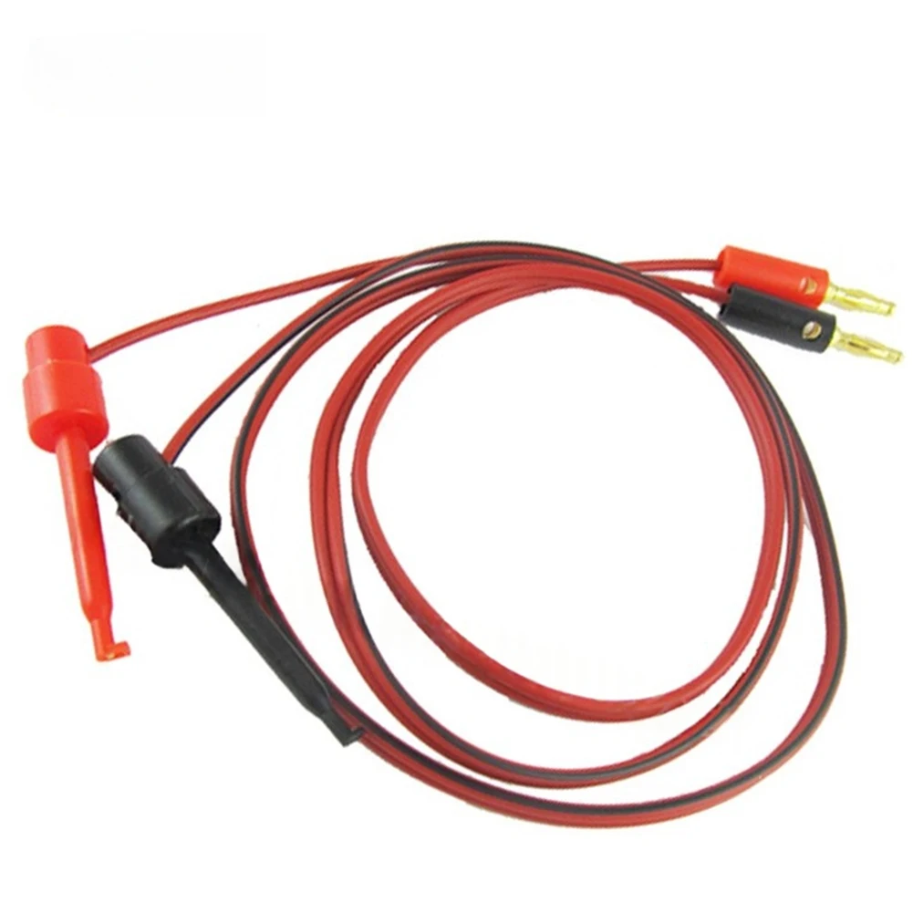 Flat-angle Banana Head To Test Hook Cable 1-meter Electric Hook Clip Test Lines Multimeter Test Lines Connector Spare Parts