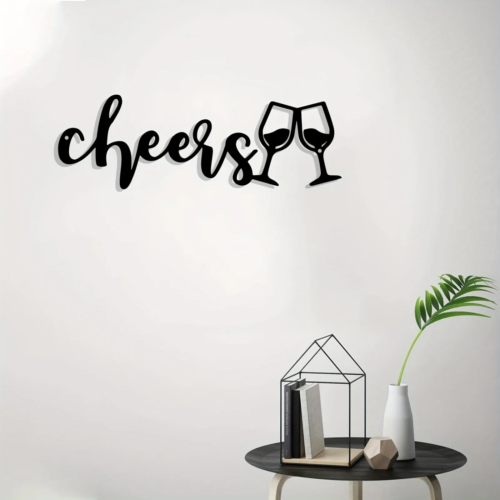 

Cheers Wine Glass Metal Wall Art for Living Room Study Home Decor Hanging Ornament Outdoor Hotel Decor Christmas Gift New 2025