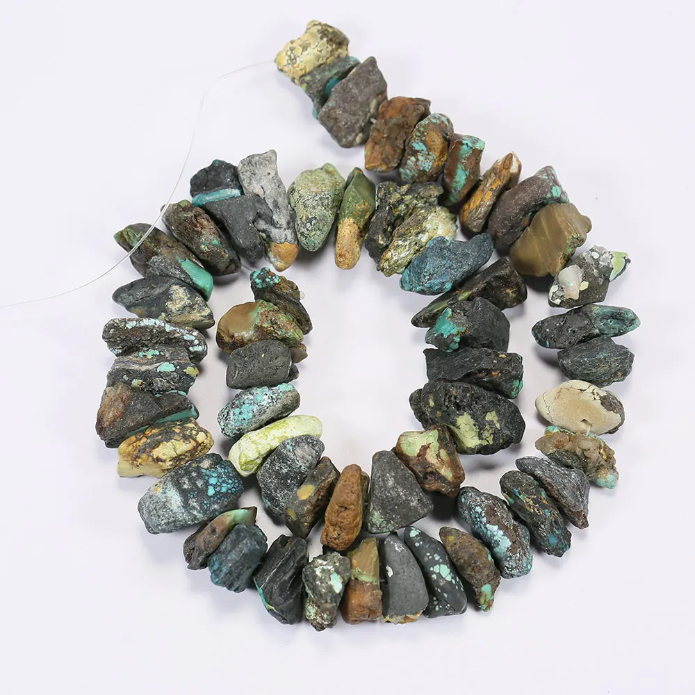 APDGG Natural Mix Color Africa Turquoise Rough Gems Stone Freedom Nugget Beads 15.5\